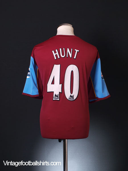 2005-06 Aston Villa Player Issue Home Shirt Hunt #40 XL Football Shirt