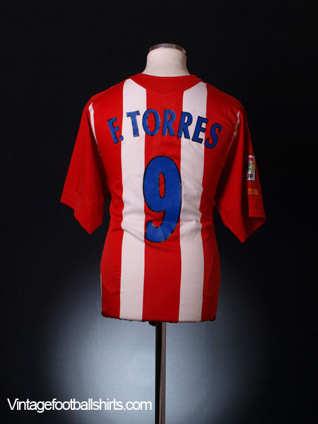 2005-06 Atletico Madrid Home Shirt Torres #9 *Mint* L Football Shirt