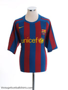 2005-06 Barcelona Home Shirt L Football Shirt