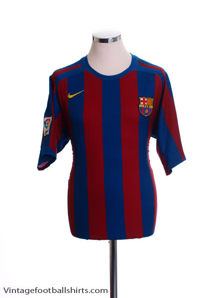 2005-06 Barcelona Home Shirt L Football Shirt