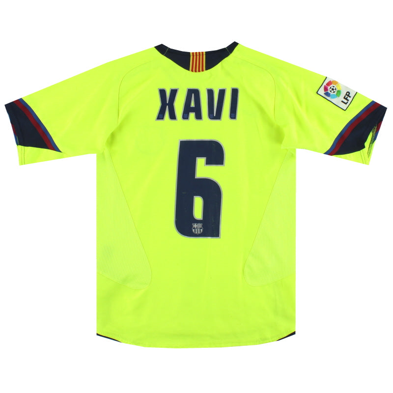 2005-06 Barcelona Nike Away Shirt Xavi #6 M.Boys Football Shirt