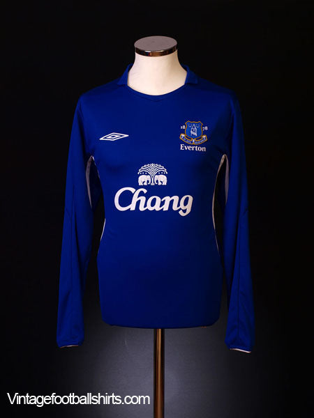 2005-06 Everton Home Shirt *As New* L/S L Football Shirt