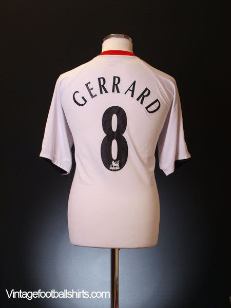 2005-06 Liverpool Away Shirt Gerrard #8 M Football Shirt