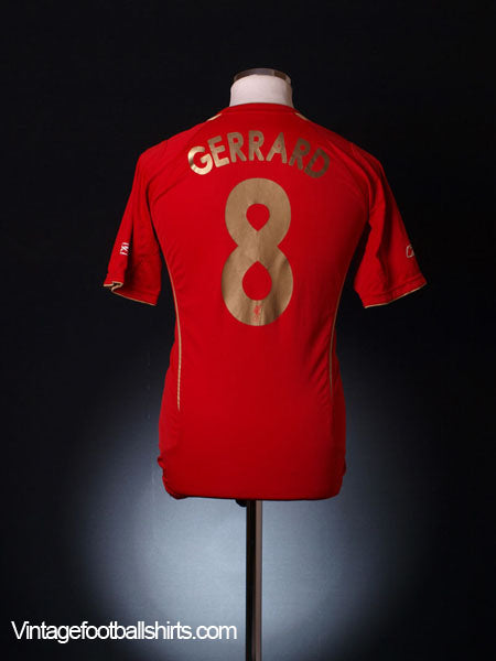 2005-06 Liverpool Champions League Home Shirt Gerrard #8 L Football Shirt