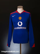 2005-06 Manchester United Away Shirt L/S L Football Shirt
