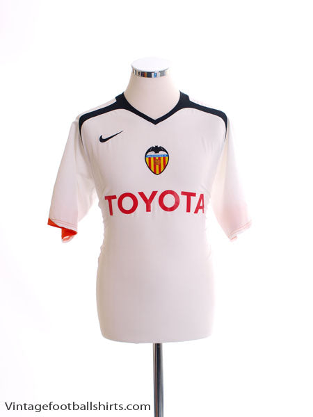2005-06 Valencia Home Shirt M Football Shirt