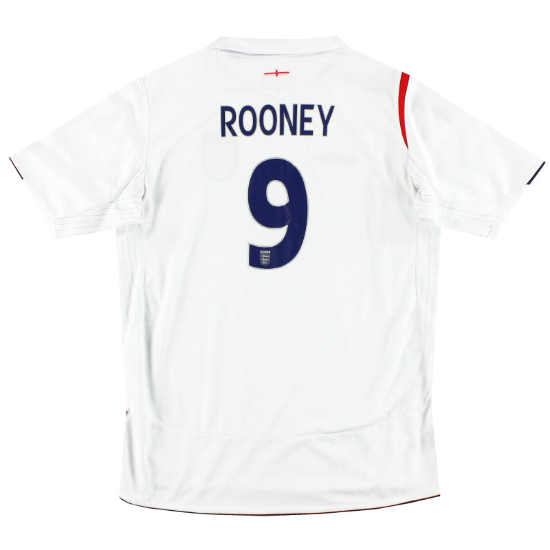 2005-07 England Umbro Home Shirt Rooney #9 XL.Boys Football Shirt