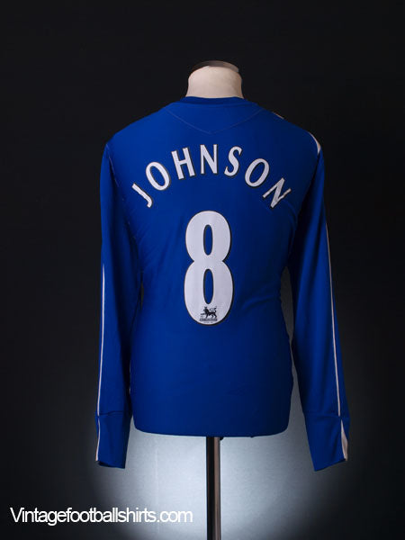 2006-07 Everton Home Shirt Johnson #8 L/S XL Football Shirt