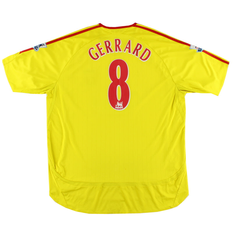 2006-07 Liverpool adidas Away Shirt Gerrard #8 XL.Boys Football Shirt