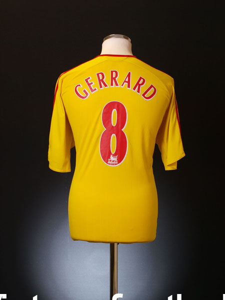2006-07 Liverpool Away Shirt Gerrard #8 M Football Shirt