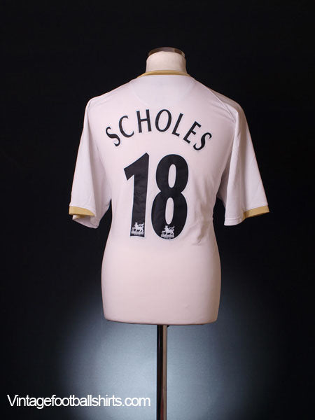 2006-07 Manchester United Away Shirt Scholes #18 XL Football Shirt