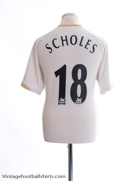 2006-07 Manchester United Away Shirt Scholes #18 M Football Shirt