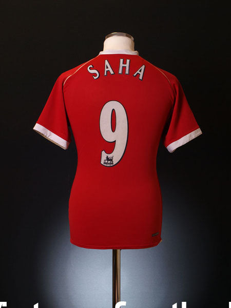 2006-07 Manchester United Home Shirt Saha #9 M Football Shirt