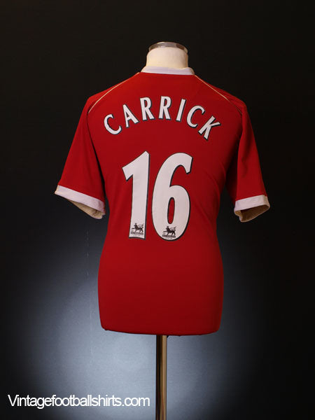 2006-07 Manchester United Home Shirt Carrick #16 L Football Shirt