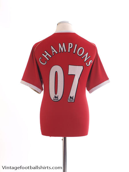 2006-07 Manchester United Home Shirt Champions #07 L Football Shirt