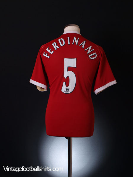 2006-07 Manchester United Home Shirt Ferdinand #5 L Football Shirt