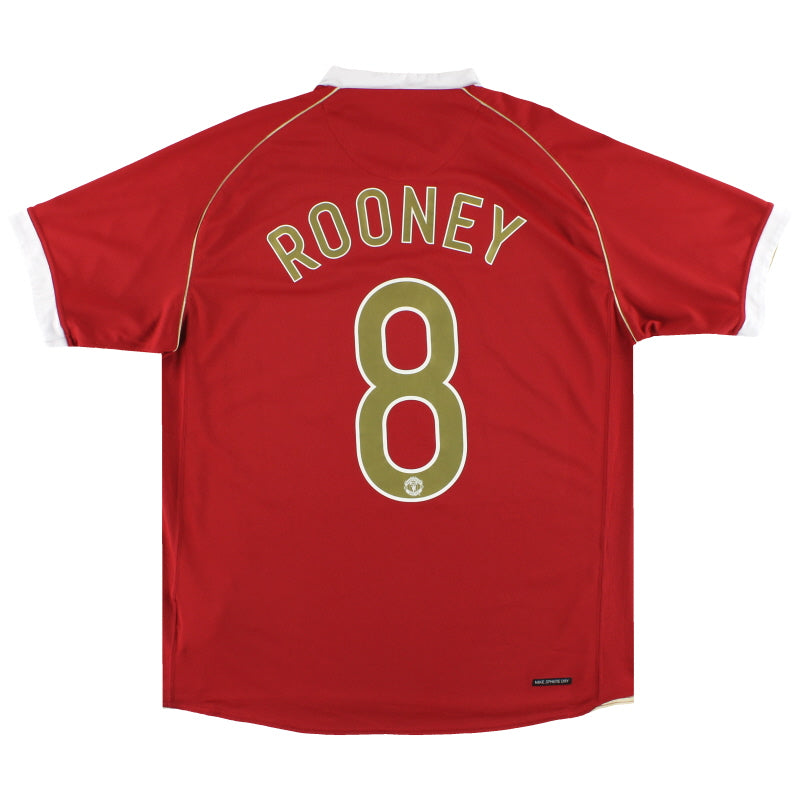 2006-07 Manchester United Nike Home Shirt Rooney #8 L Football Shirt