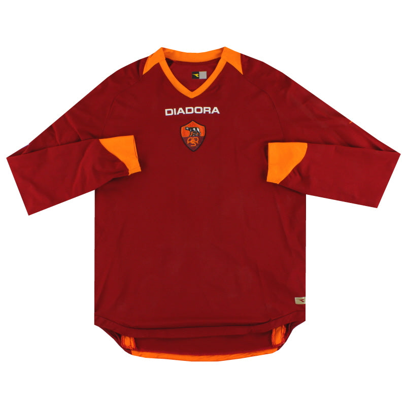 2006-07 Roma Diadora Home Shirt L/S *As New* XL 142739 | Vintage