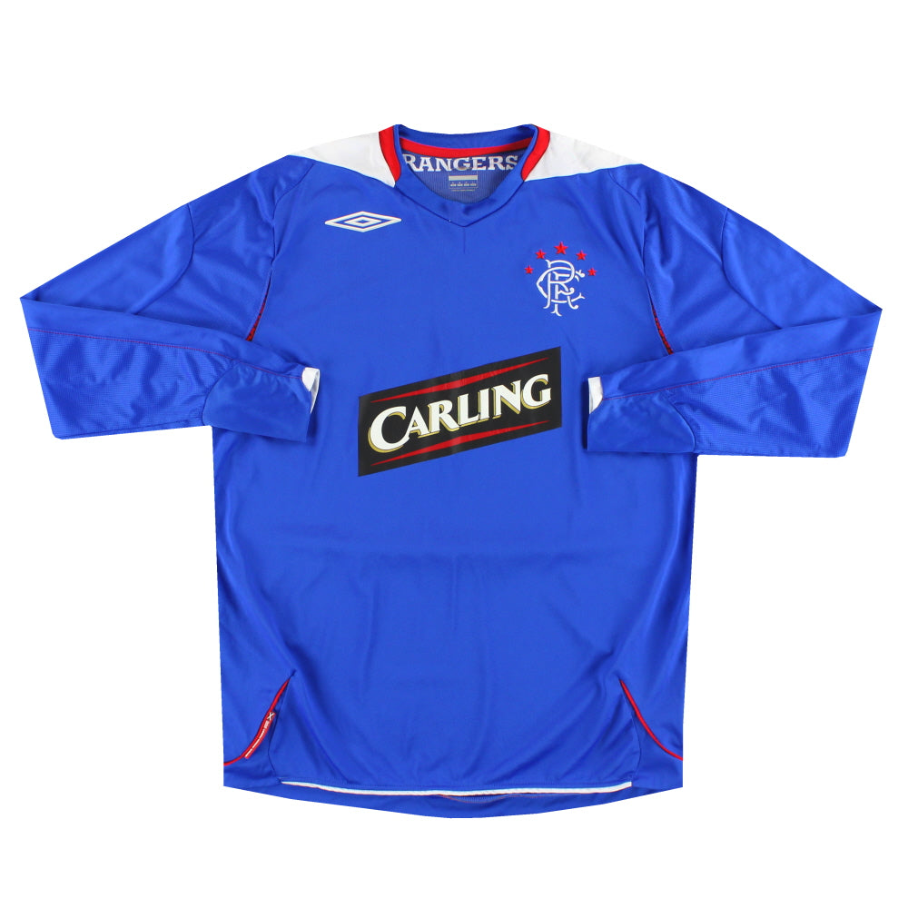 2006-07 Rangers Umbro Home Shirt L/S M | Vintage Football Shirts
