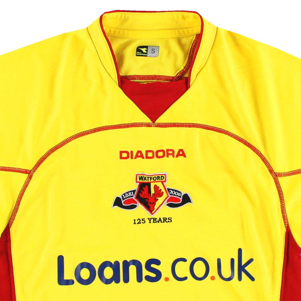 2006-07 Watford Diadora '125 Year' Home Shirt L/S S | Vintage