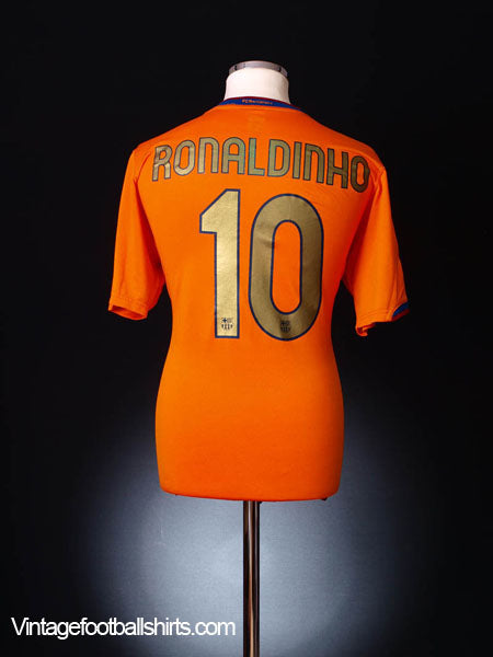2006-08 Barcelona Away Shirt Ronaldinho #10 M Football Shirt