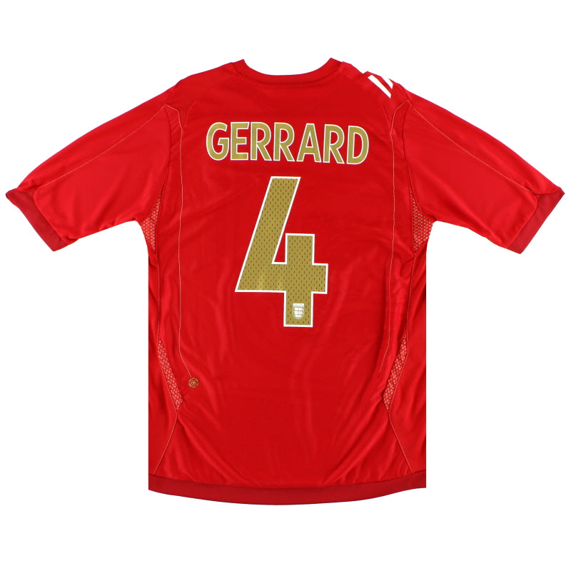 2006-08 England Umbro Away Shirt Gerrard #4 L.Boys Football Shirt