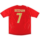 2006-08 England Umbro Away Shirt Beckham #7 S Football Shirt