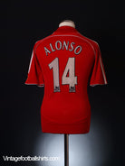2006-08 Liverpool Home Shirt Alonso #14 L Football Shirt