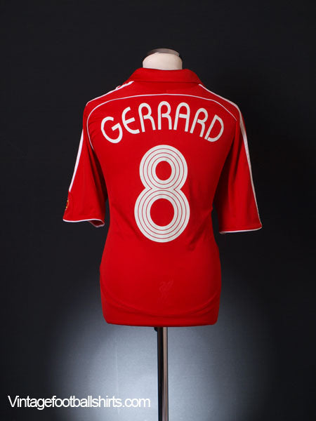 2006-08 Liverpool Home Shirt Gerrard #8 XL Football Shirt