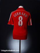 2006-08 Liverpool Home Shirt Gerrard #8 XS.Boys Football Shirt