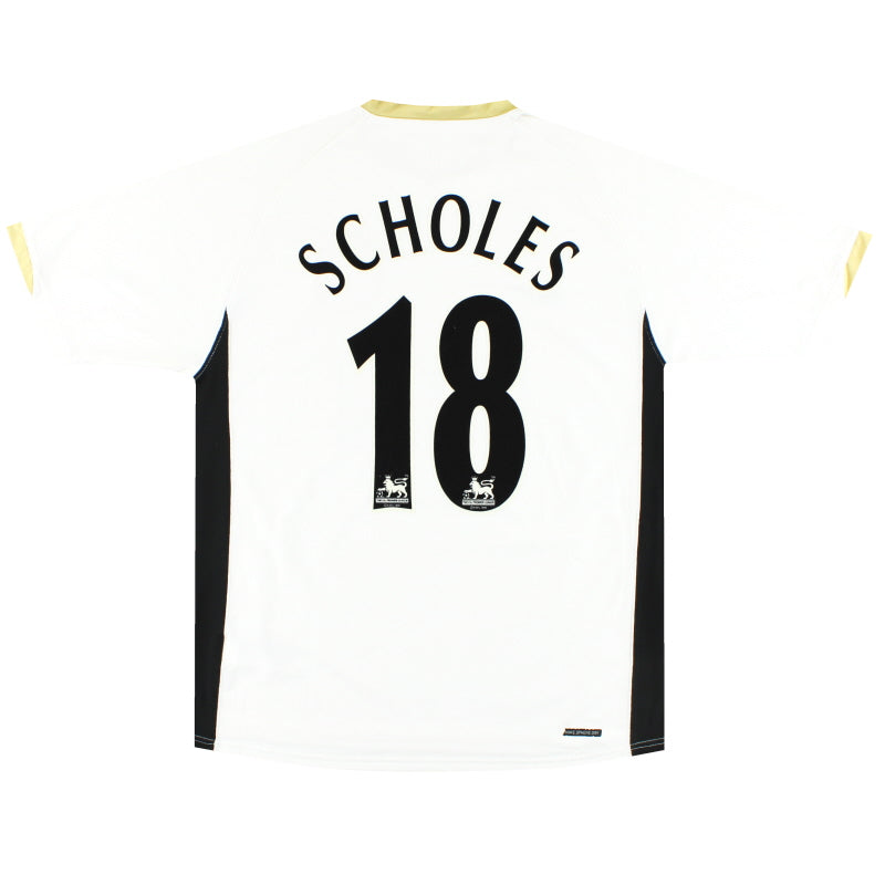 2006-08 Manchester United Nike Away Shirt Scholes #18 XL Football Shirt