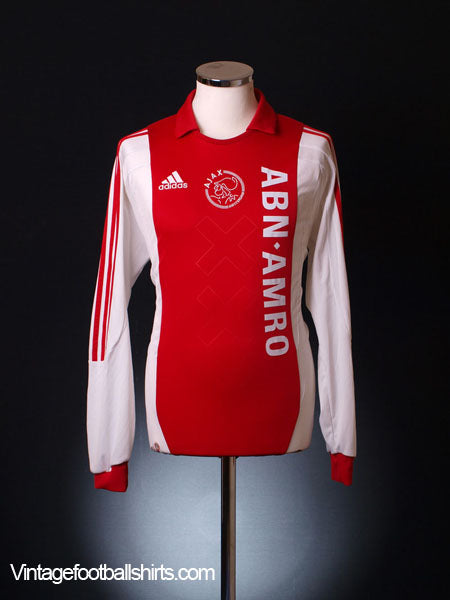 2007-08 Ajax Home Shirt L/S M Football Shirt