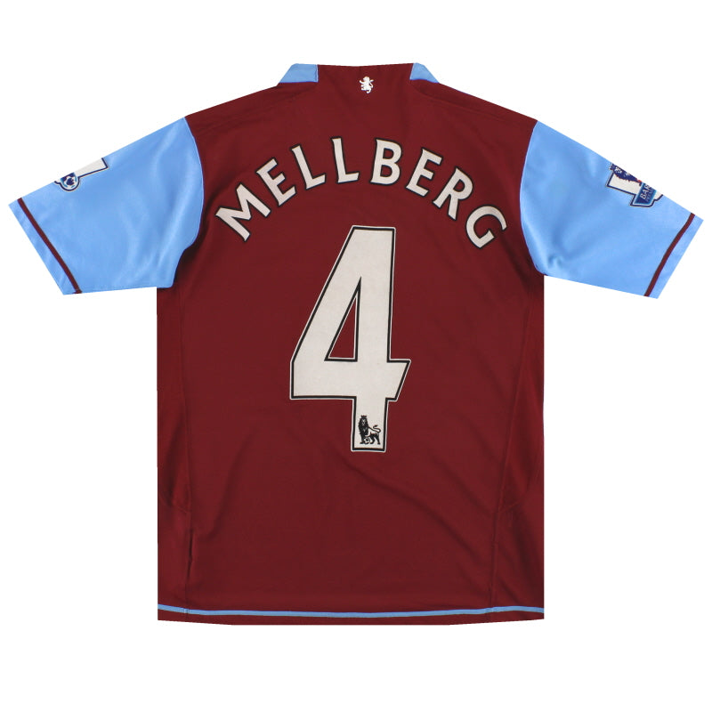 2007-08 Aston Villa Nike Home Shirt Mellberg #4 XL.Boys Football Shirt