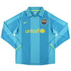 2007-08 Barcelona Nike Player Issue Away Shirt L/S *Mint* L Football Shirt