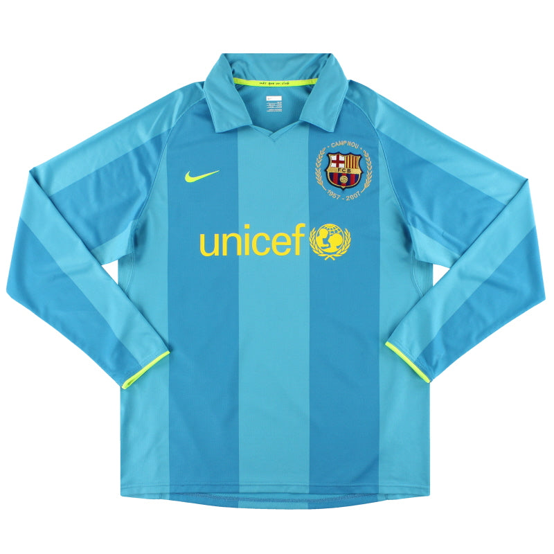 2007-08 Barcelona Nike Player Issue Away Shirt L/S *Mint* L Football Shirt