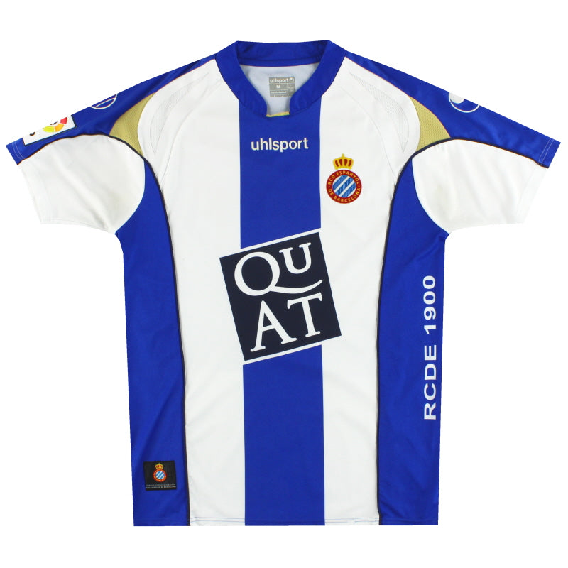 2007-08 Espanyol Uhlsport Home Shirt M Football Shirt