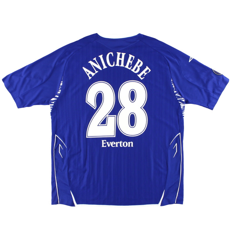 2007-08 Everton Umbro Match Worn Home Shirt Anichebe #28 (vs