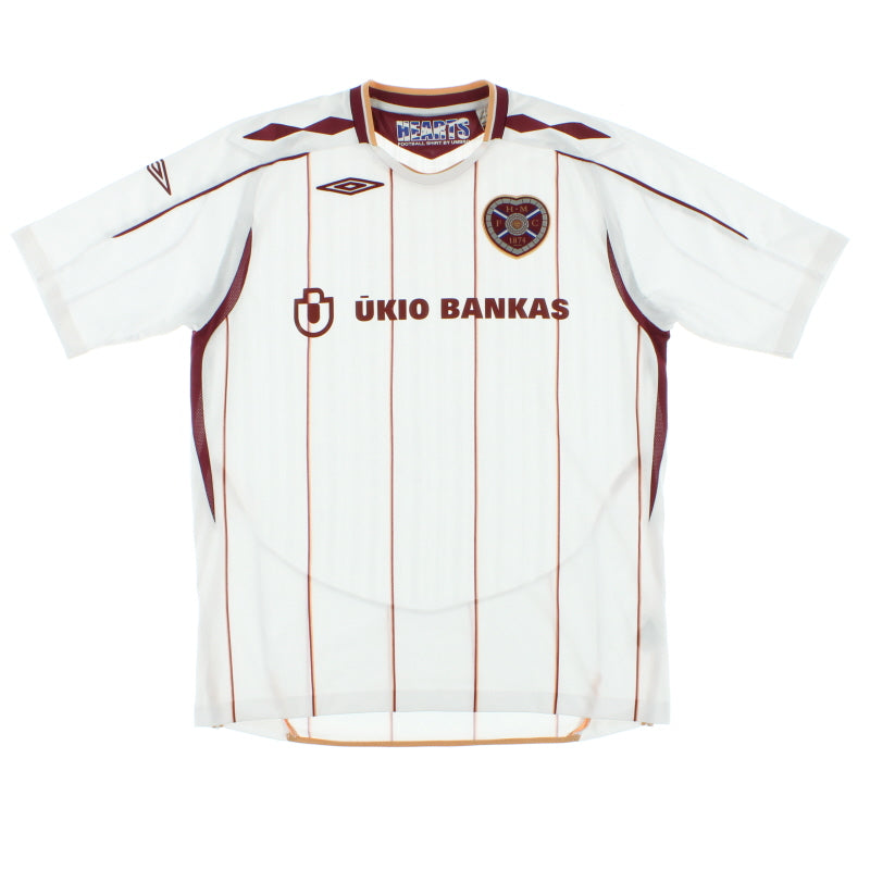 2007-08 Hearts Away Shirt L Football Shirt