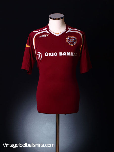 2007-08 Hearts Home Shirt M Football Shirt