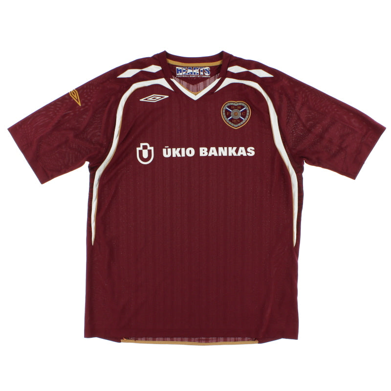 2007-08 Hearts Umbro Home Shirt *Mint* XXL Football Shirt