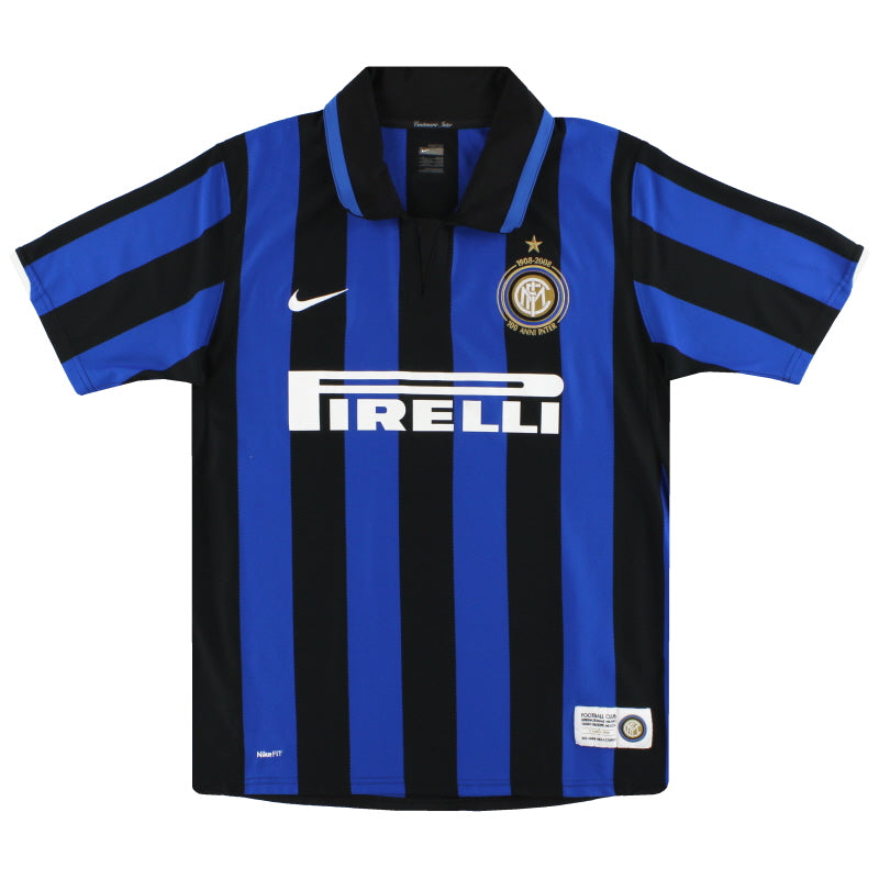 2007-08 Inter Milan Nike 'Cento Anni' Home Shirt L Football Shirt