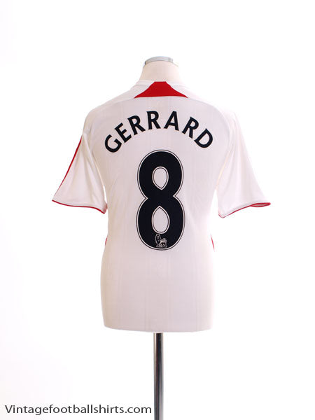 2007-08 Liverpool Away Shirt Gerrard #8 XL.Boys Football Shirt