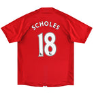 2007-08 Manchester United Nike Home Shirt Scholes #18 L Football Shirt