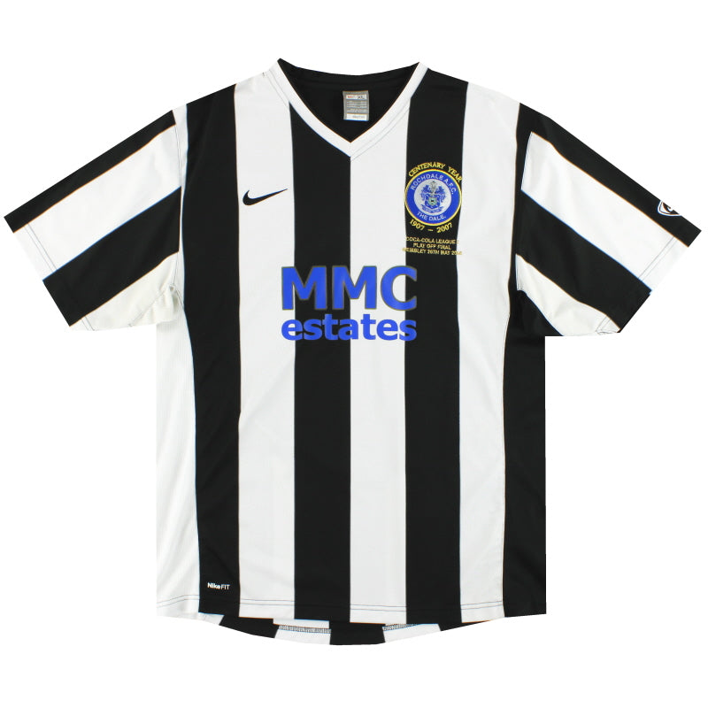 2007-08 Rochdale Nike 'Play Off Final' Centenary Home Shirt XL Football Shirt