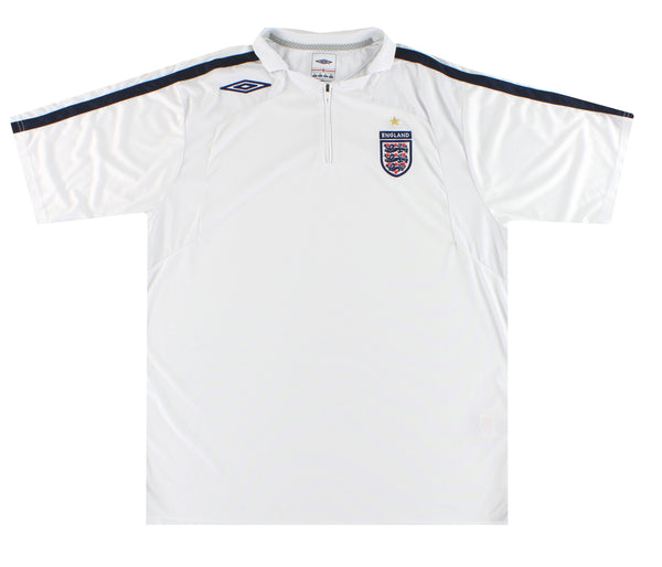 2007-08 England Umbro 1/4 Zip Training Shirt XL | Vintage Football