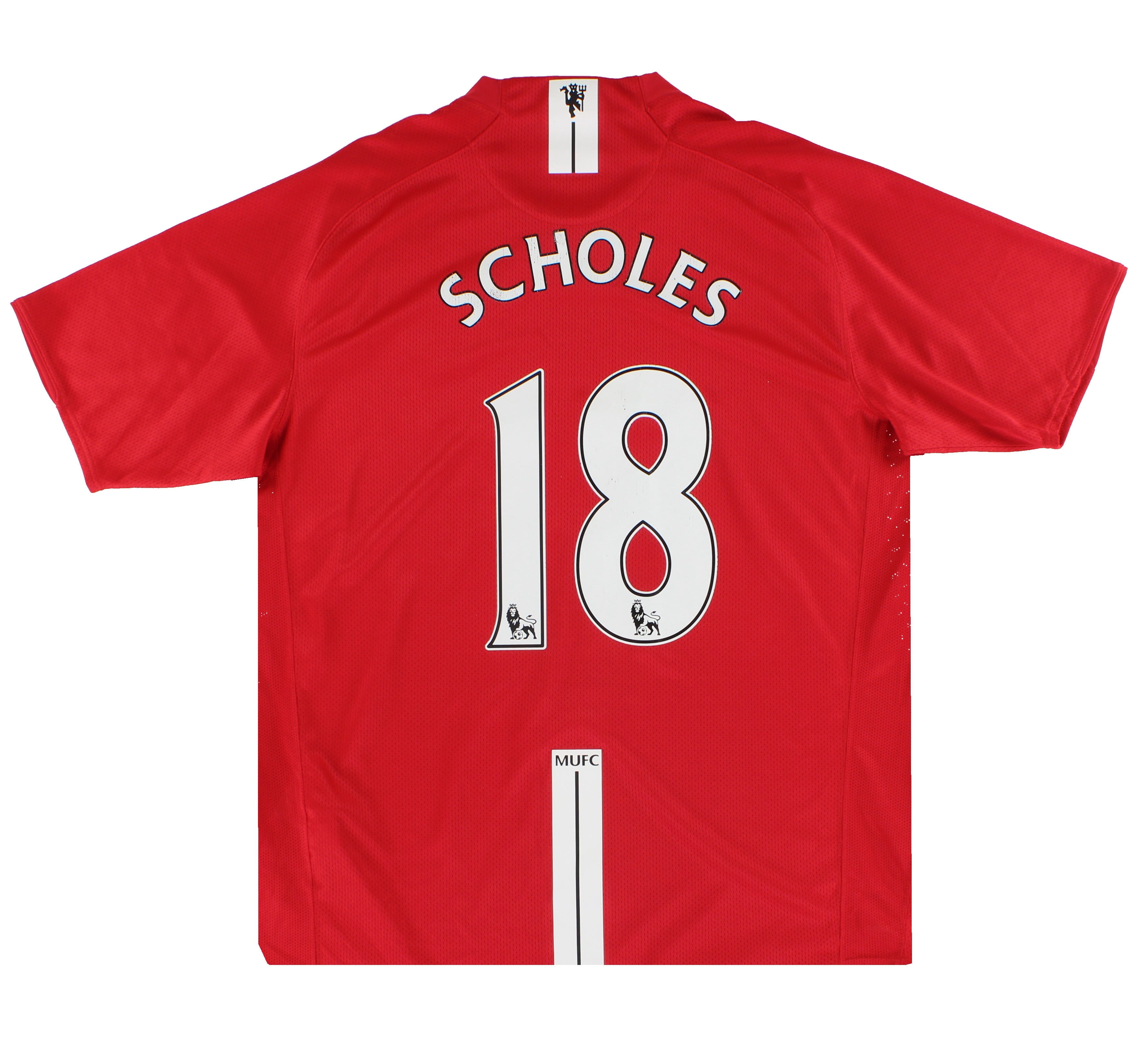2007-08 Manchester United Nike Home Shirt Scholes #18 L