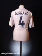 2007-09 England Home Shirt Gerrard #4 L.Boys Football Shirt