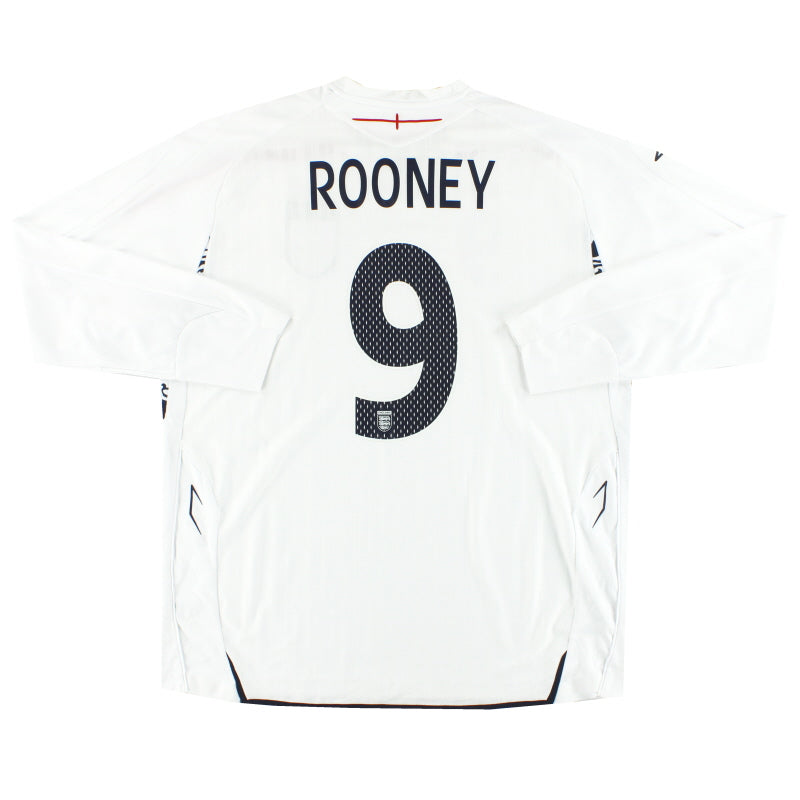 2007-09 England Umbro Home Shirt L/S Rooney #9 XXL Football Shirt