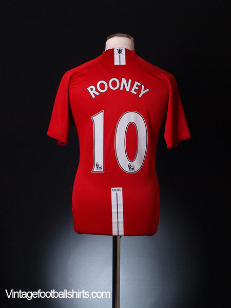 2007-09 Manchester United Home Shirt Rooney #10 L.Boys Football Shirt