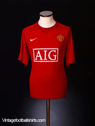 2007-09 Manchester United Home Shirt M Football Shirt